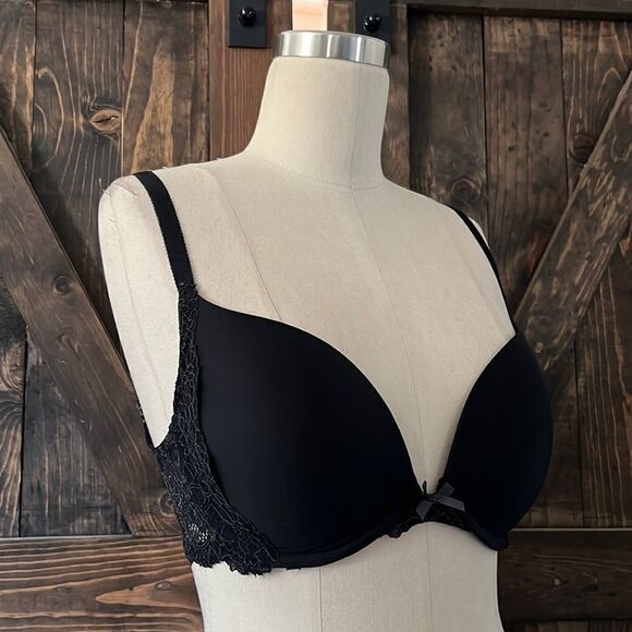 Victoria’s Secret black Dream Angels push up bra Pigeonnnant Sz- 32DD - Picture 2 of 11